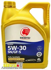 Синтетическое моторное масло IDEMITSU 5W30 Gasoline F-S SN 4 л 30011328746 Синтетическое моторное масло IDEMITSU 5W30 SN/GF-5 4 л 97010504