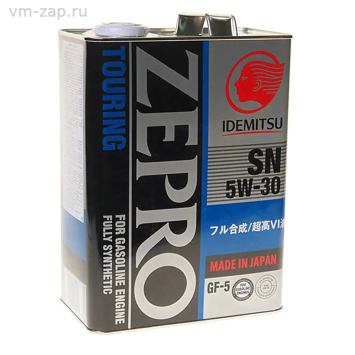 1845004 IDEMITSU Масло моторное 5W30 IDEMITSU ZEPRO TOURING SN/GF-5 4L 1845-004-0