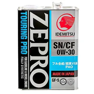 Масло моторное синтетика IDEMITSU ZEPRO TOURING PRO SN/GF5 0W-30, 4л