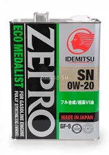3583004 IDEMITSU Моторное масло Idemitsu ZEPRO ECO MEDALIST SN/GF5 0W-20 4л